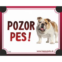 Tabuľka Pozor Pes - buldog